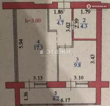 1-комнатная квартира, этаж 2 из 10, 40 м²
