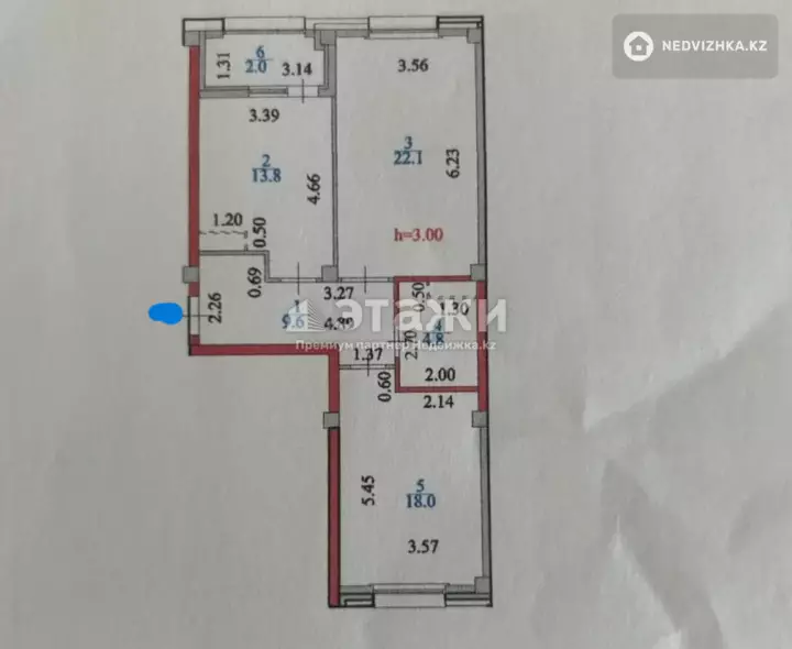 70 м², 2-комнатная квартира, этаж 5 из 9, 70 м², изображение - 1