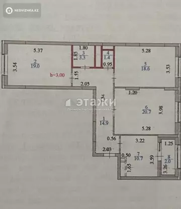 90.76 м², 3-комнатная квартира, этаж 7 из 9, 91 м², изображение - 18