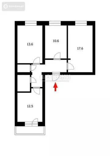 66.1 м², 3-комнатная квартира, этаж 4 из 10, 66 м², изображение - 23