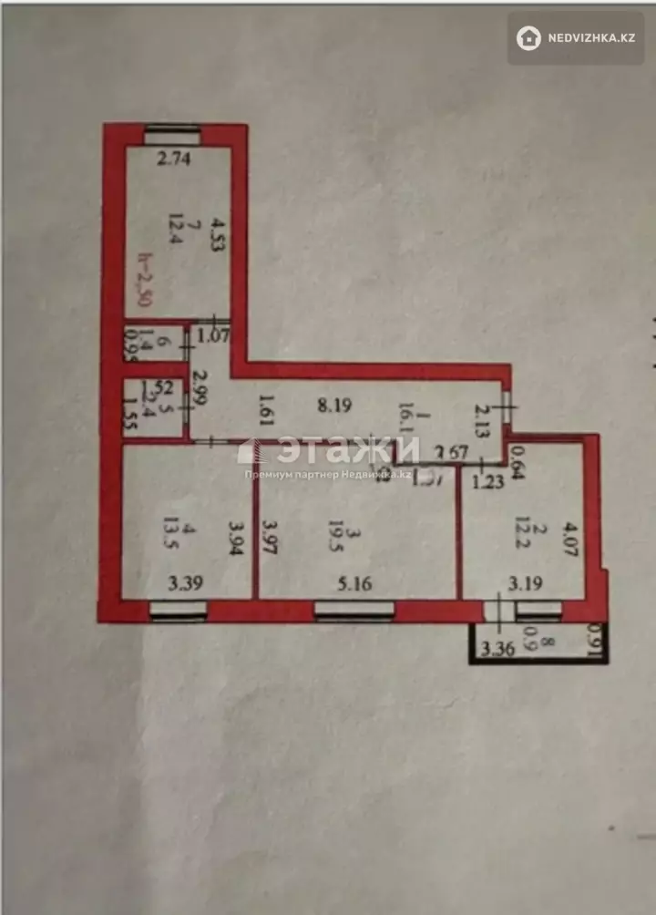 78.4 м², 3-комнатная квартира, этаж 3 из 6, 78 м², изображение - 1