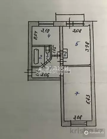 45 м², 2-комнатная квартира, этаж 4 из 5, 45 м², изображение - 1