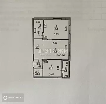 68.5 м², 3-комнатная квартира, этаж 3 из 9, 68 м², изображение - 12