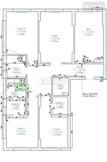4-комнатная квартира, этаж 8 из 12, 121 м²