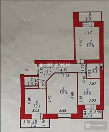 76 м², 3-комнатная квартира, этаж 4 из 9, 76 м², изображение - 12