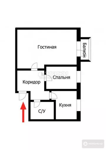 52 м², 2-комнатная квартира, этаж 4 из 5, 52 м², изображение - 5