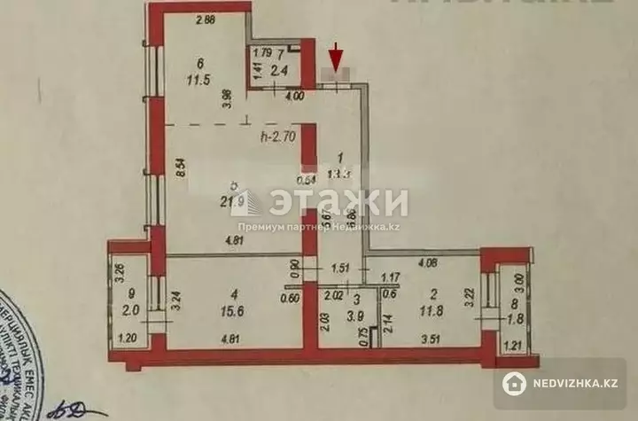 84 м², 3-комнатная квартира, этаж 3 из 6, 84 м², изображение - 1