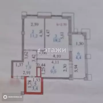 55 м², 2-комнатная квартира, этаж 5 из 13, 55 м², изображение - 1