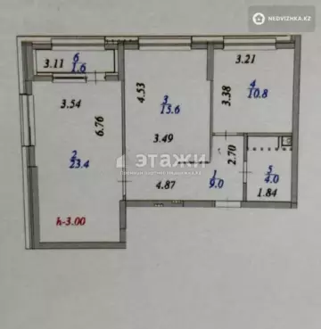 64 м², 2-комнатная квартира, этаж 7 из 12, 64 м², изображение - 15