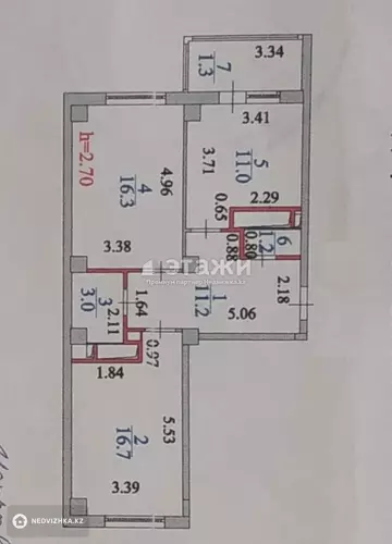 65 м², 2-комнатная квартира, этаж 12 из 14, 65 м², изображение - 9