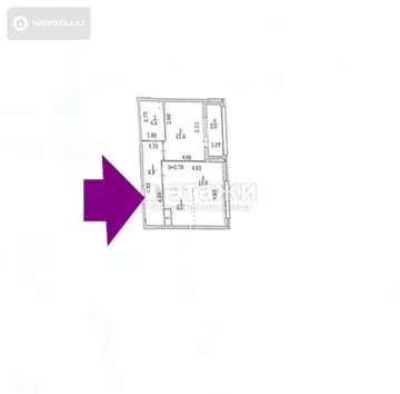 49.5 м², 2-комнатная квартира, этаж 9 из 9, 50 м², изображение - 7