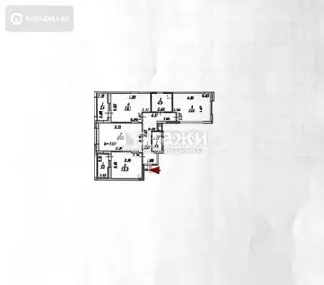 3-комнатная квартира, этаж 1 из 9, 93 м²