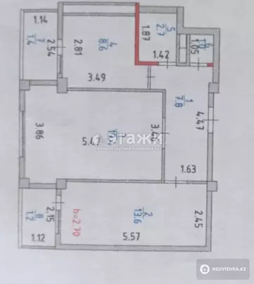 56 м², 2-комнатная квартира, этаж 4 из 12, 56 м², изображение - 19
