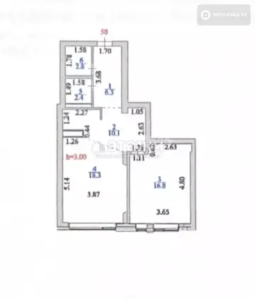 2-комнатная квартира, этаж 10 из 10, 57 м²