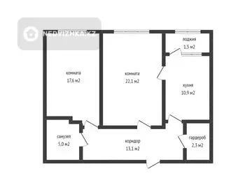 73.3 м², 2-комнатная квартира, этаж 11 из 12, 73 м², изображение - 13