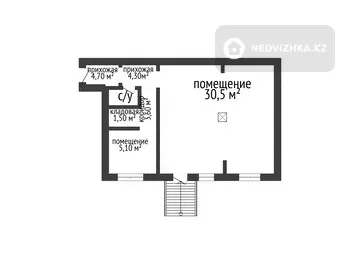 Торговое помещение, этаж 1 из 1, 46 м²