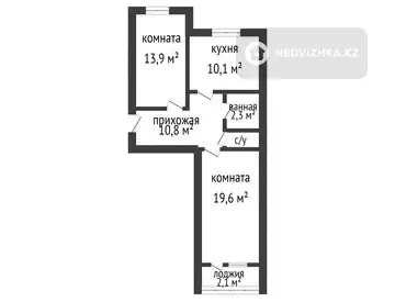 2-комнатная квартира, этаж 5 из 9, 60 м²