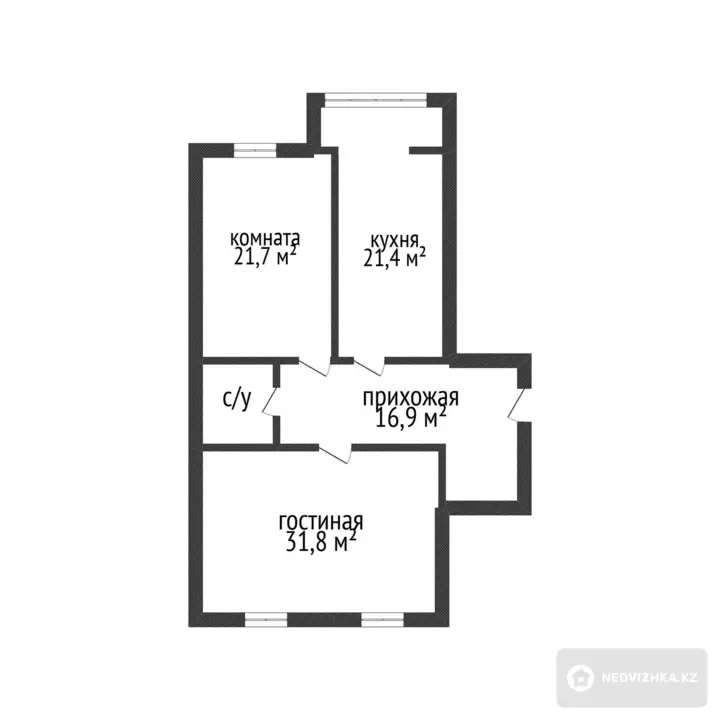 96.7 м², 2-комнатная квартира, этаж 4 из 5, 97 м², изображение - 1