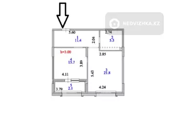 57 м², 2-комнатная квартира, этаж 7 из 14, 57 м², изображение - 0