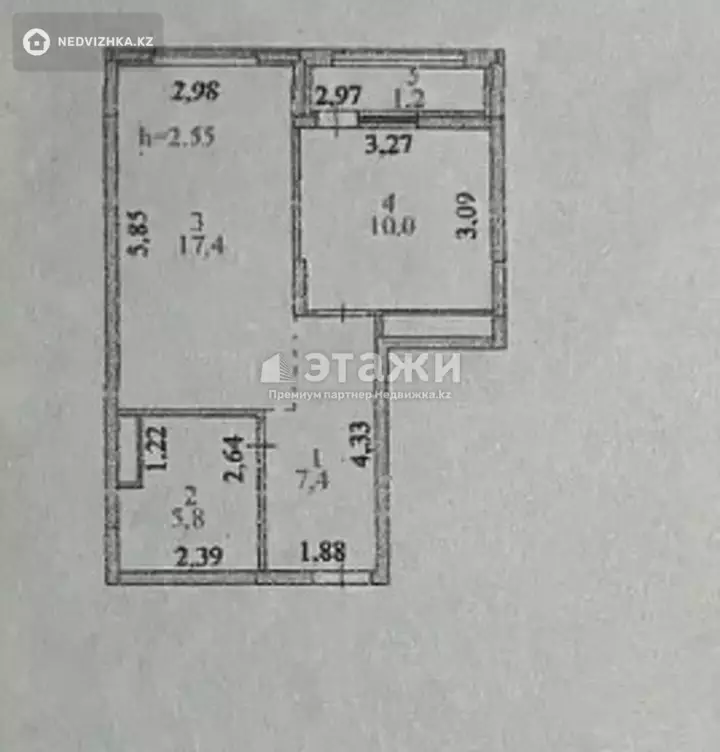 41 м², 1-комнатная квартира, этаж 3 из 12, 41 м², изображение - 1