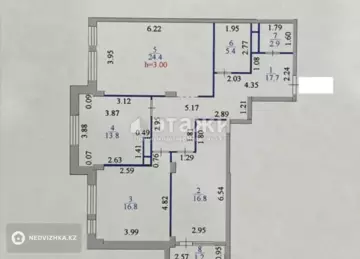 3-комнатная квартира, этаж 6 из 7, 100 м²