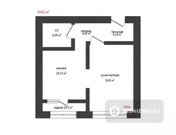 50.2 м², 2-комнатная квартира, этаж 8 из 9, 50 м², изображение - 13