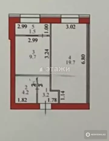 1-комнатная квартира, этаж 6 из 12, 39 м²