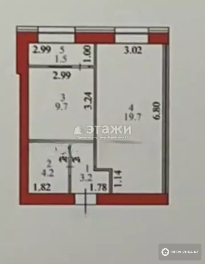 39 м², 1-комнатная квартира, этаж 6 из 12, 39 м², изображение - 1