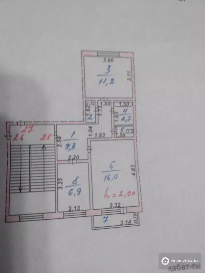 49.2 м², 2-комнатная квартира, этаж 5 из 5, 49 м², изображение - 1