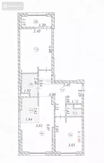 3-комнатная квартира, этаж 11 из 17, 70 м²