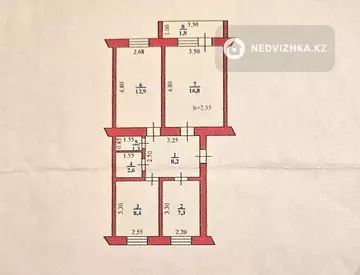 59.3 м², 3-комнатная квартира, этаж 4 из 5, 59 м², изображение - 17