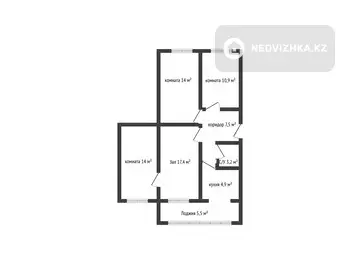 73.2 м², 4-комнатная квартира, этаж 1 из 5, 73 м², изображение - 11