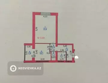 52 м², 1-комнатная квартира, этаж 3 из 5, 52 м², изображение - 15