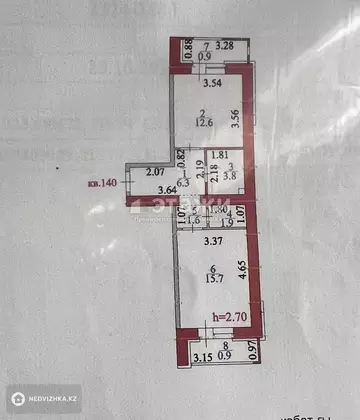 43.7 м², 1-комнатная квартира, этаж 3 из 7, 44 м², изображение - 12