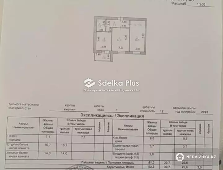 55 м², 2-комнатная квартира, этаж 1 из 12, 55 м², изображение - 1