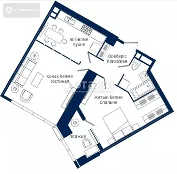 2-комнатная квартира, этаж 3 из 30, 63 м²