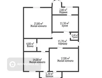 93 м², 3-комнатная квартира, этаж 4 из 5, 93 м², изображение - 4