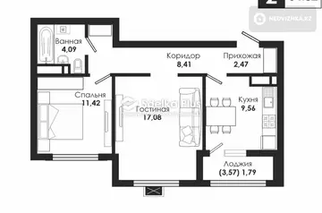 54 м², 2-комнатная квартира, этаж 3 из 12, 54 м², изображение - 1