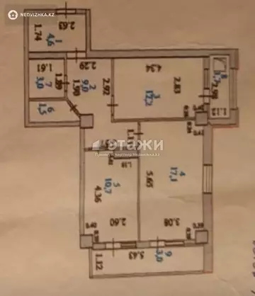 62.8 м², 2-комнатная квартира, этаж 3 из 17, 63 м², изображение - 16