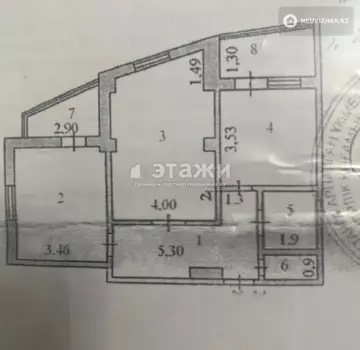 2-комнатная квартира, этаж 9 из 16, 69 м²