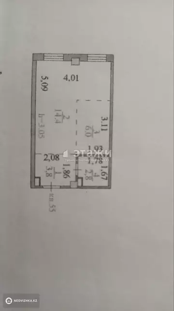 27 м², 1-комнатная квартира, этаж 4 из 5, 27 м², изображение - 3