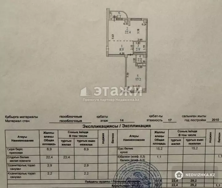 52.7 м², 2-комнатная квартира, этаж 14 из 20, 53 м², изображение - 1