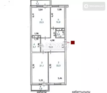 3-комнатная квартира, этаж 2 из 17, 105 м²