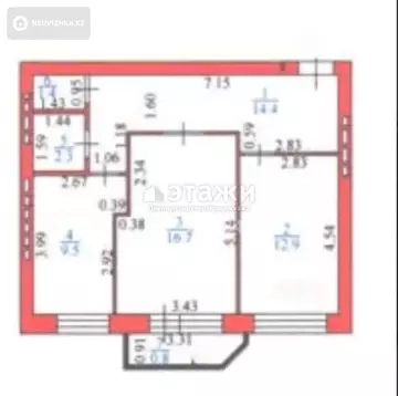 2-комнатная квартира, этаж 5 из 5, 59 м²
