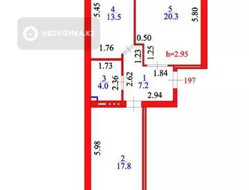 64.1 м², 2-комнатная квартира, этаж 6 из 10, 64 м², изображение - 4
