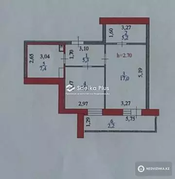 47 м², 1-комнатная квартира, этаж 7 из 7, 47 м², изображение - 0