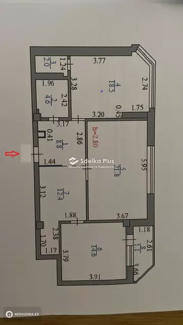 84 м², 3-комнатная квартира, этаж 8 из 14, 84 м², изображение - 8