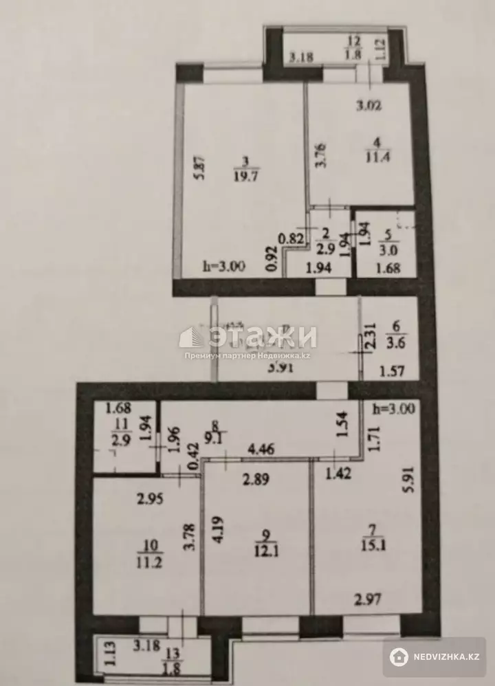 104 м², 4-комнатная квартира, этаж 10 из 13, 104 м², изображение - 1