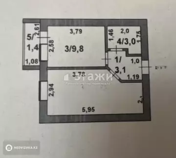 33.3 м², 1-комнатная квартира, этаж 4 из 5, 33 м², изображение - 7