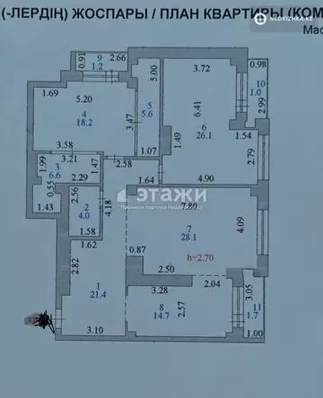 3-комнатная квартира, этаж 6 из 23, 128 м²